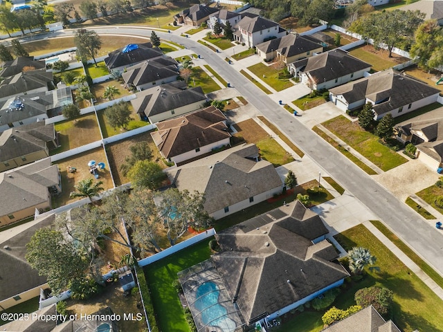 bird's eye view featuring a residential view