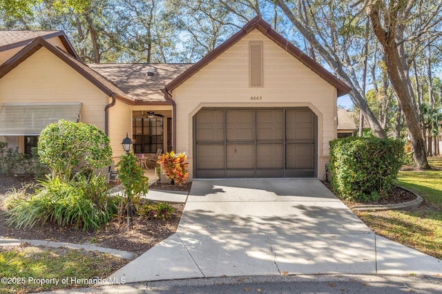 view of front facade with a garage