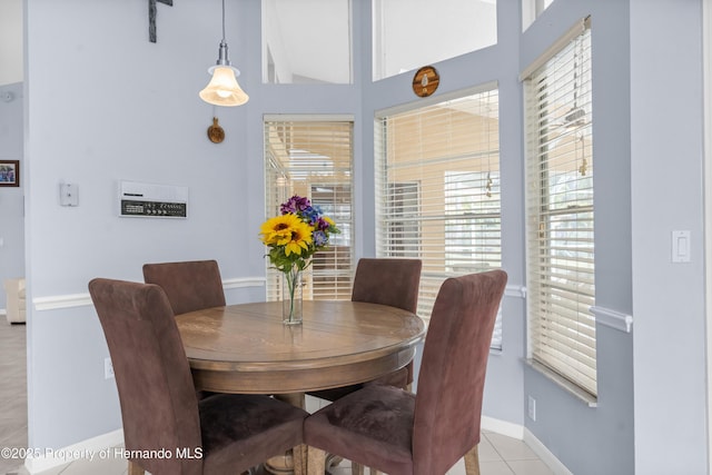 view of tiled dining area