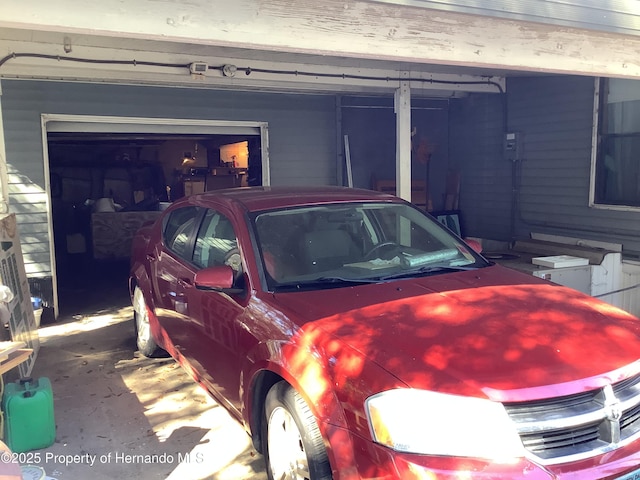 view of garage