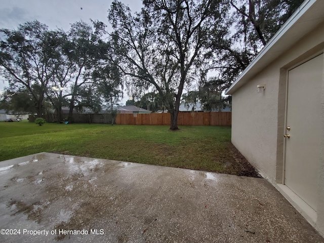 view of yard with a patio area