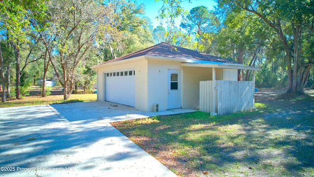 view of garage