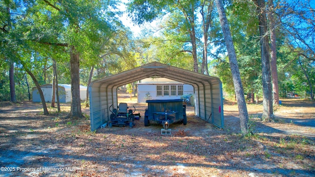 view of outdoor structure with a carport