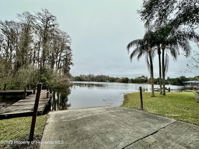 exterior space with a boat dock