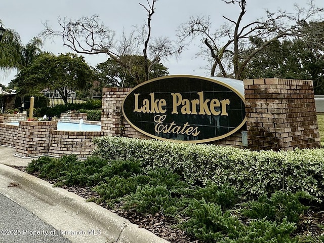 view of community sign