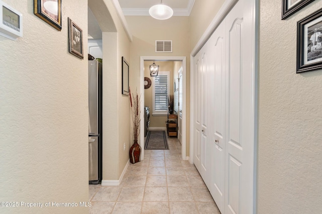 hall with crown molding