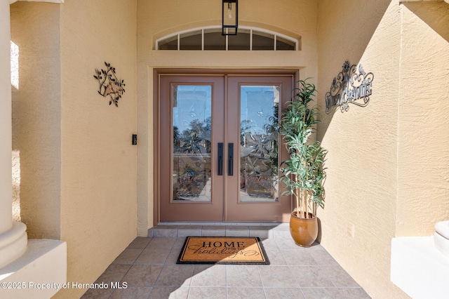 entrance to property with french doors