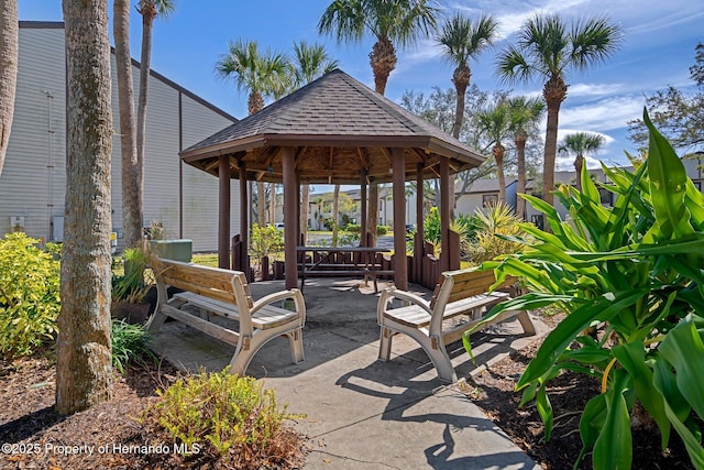 view of patio / terrace with a gazebo