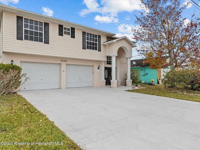 bi-level home with a garage