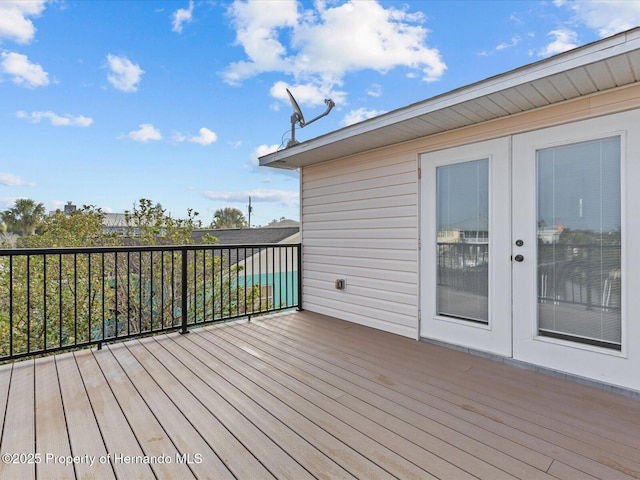 deck featuring french doors