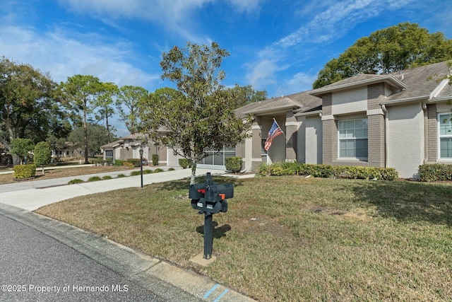 view of front of home featuring a front yard