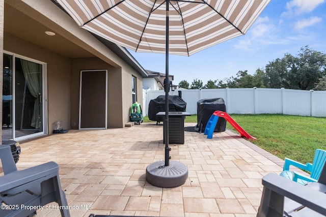 view of patio / terrace featuring grilling area