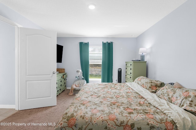 bedroom featuring carpet