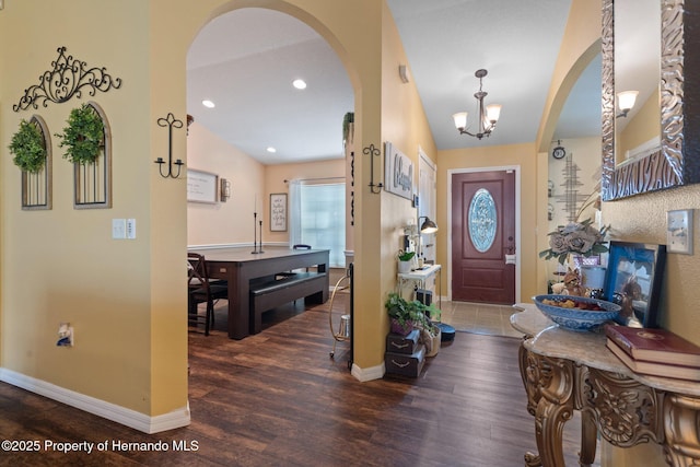 foyer featuring dark hardwood / wood-style flooring