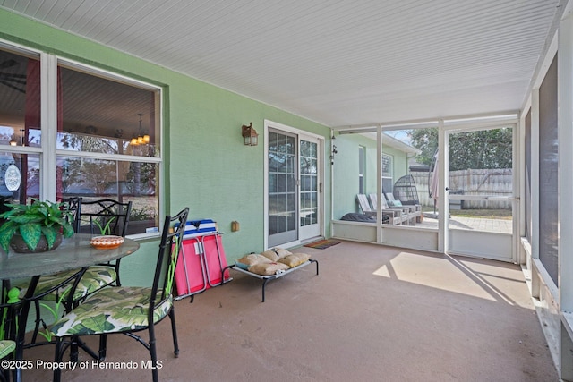 view of sunroom