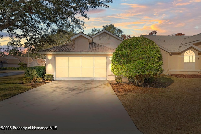 view of front of house with a garage