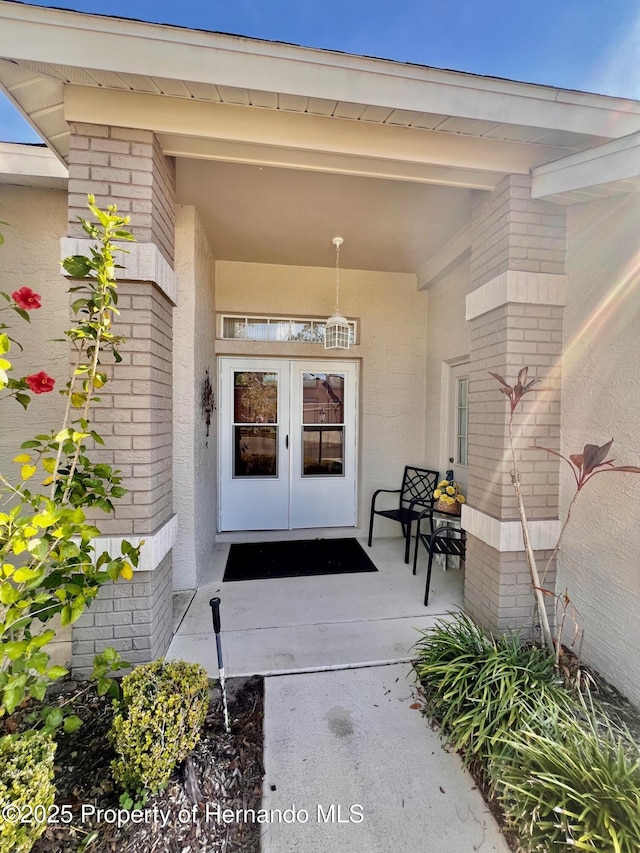 property entrance with french doors