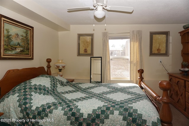 bedroom featuring ceiling fan