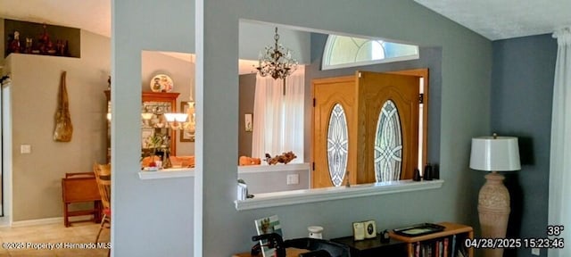 details featuring a notable chandelier