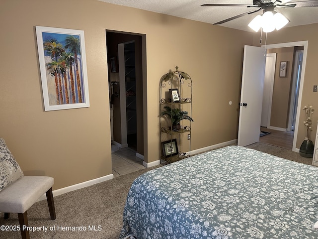 bedroom featuring carpet floors and ceiling fan