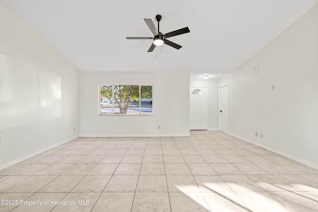 unfurnished room featuring ceiling fan