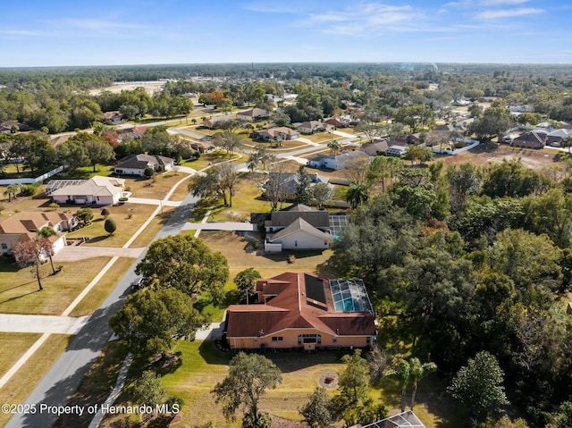 bird's eye view with a residential view