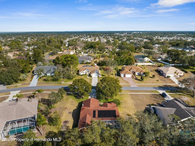 aerial view with a residential view