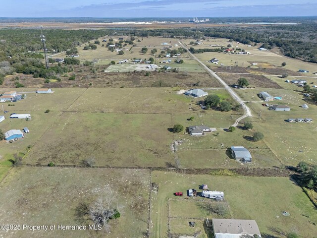 aerial view featuring a rural view