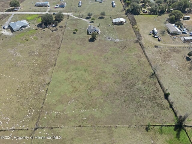 drone / aerial view with a rural view