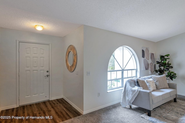 entryway featuring a textured ceiling