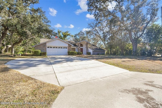 view of front of home with a garage