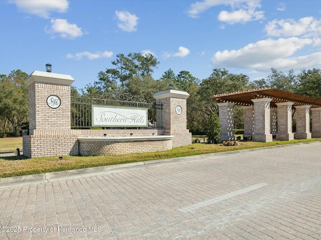 view of community sign