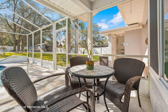 sunroom with plenty of natural light