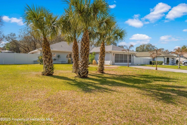 view of front of home with a front yard