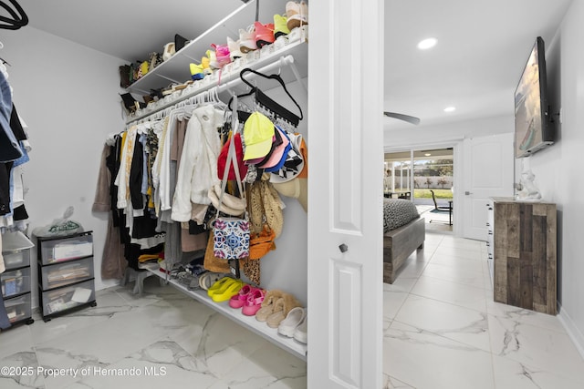 view of walk in closet