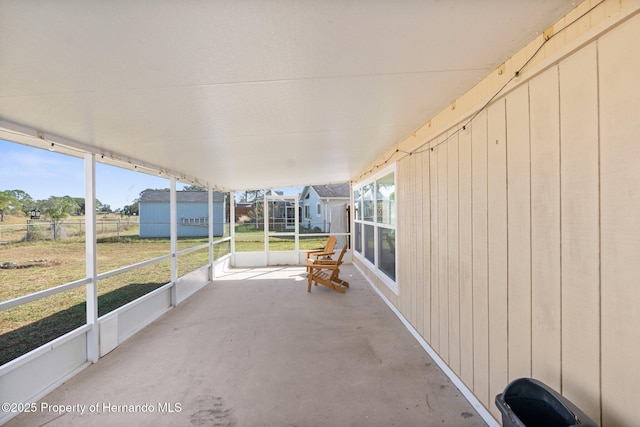 view of unfurnished sunroom