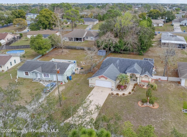 drone / aerial view featuring a residential view