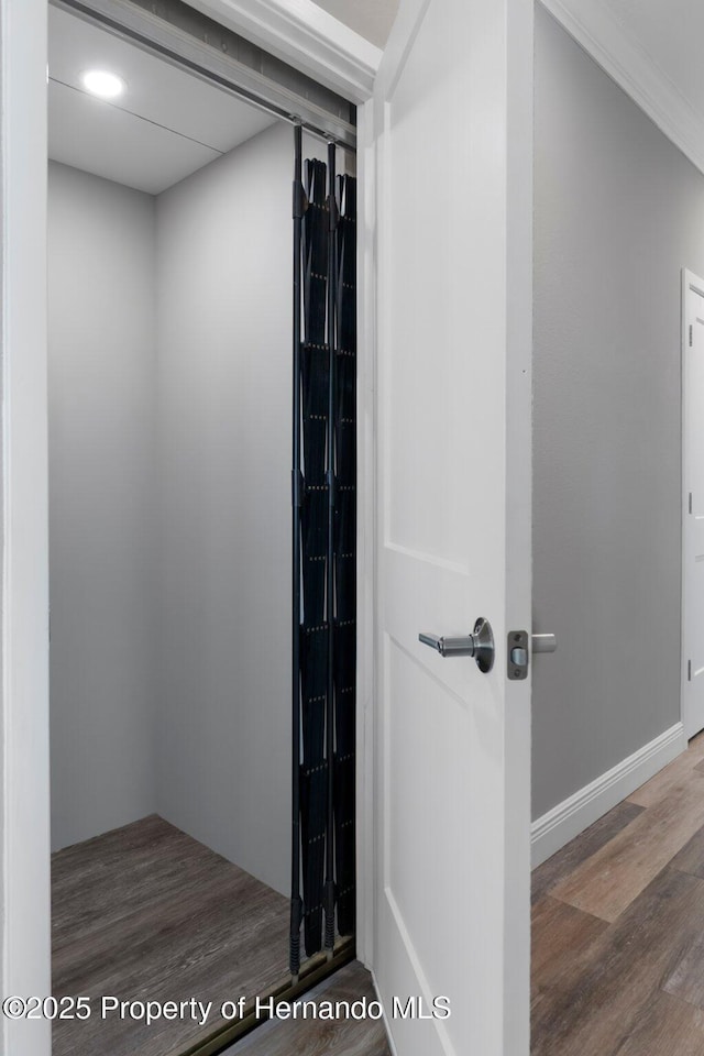 bathroom with wood finished floors