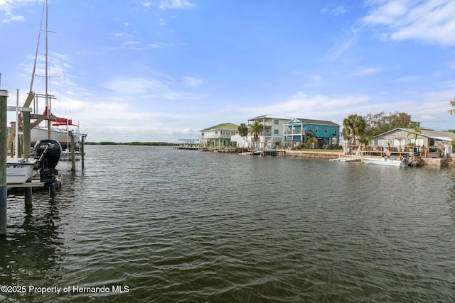 water view with a dock