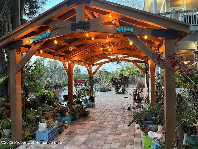 view of patio with a gazebo