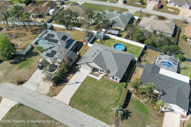 aerial view featuring a residential view