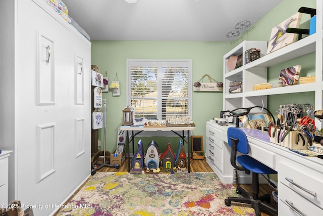 office area featuring light wood-style floors