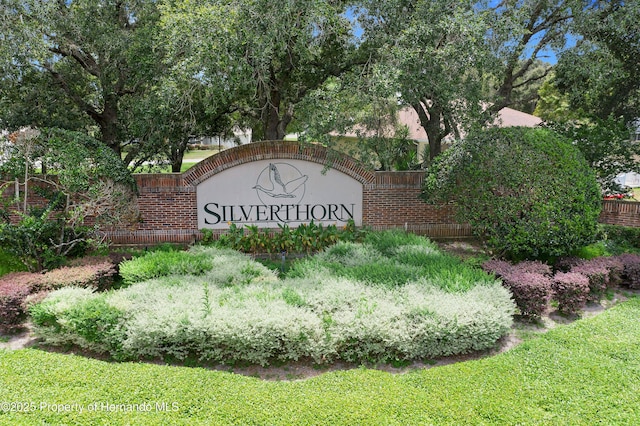 view of community sign