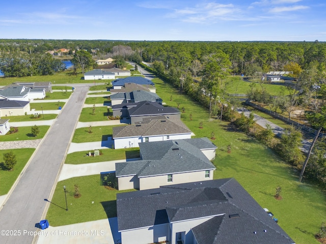 drone / aerial view with a residential view