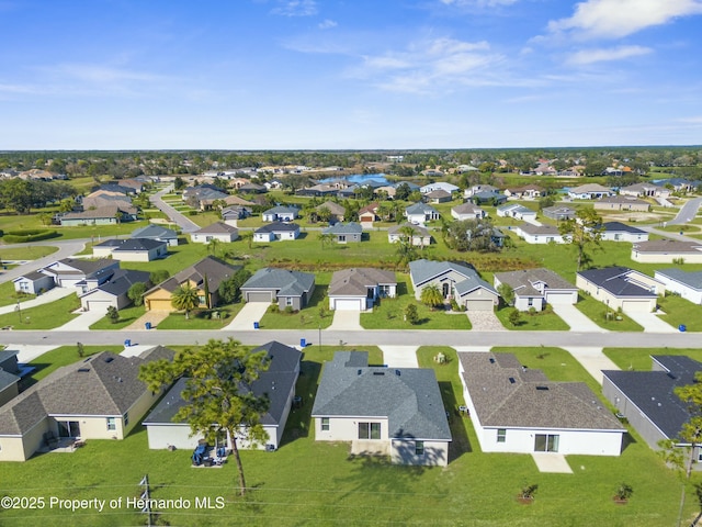 aerial view with a residential view