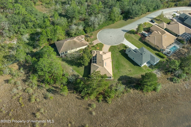 bird's eye view with a residential view