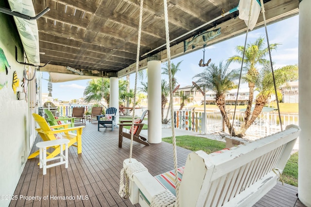 view of wooden deck