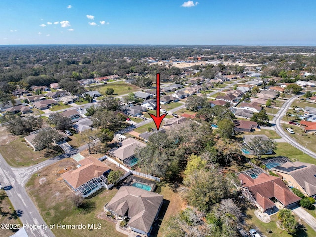 bird's eye view featuring a residential view