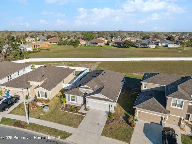 bird's eye view with a residential view