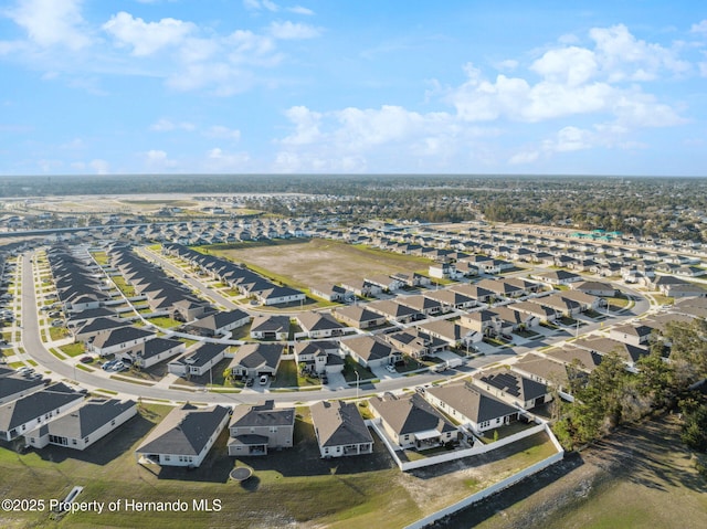 bird's eye view with a residential view